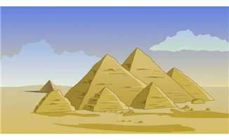 世界著名建筑埃及金字塔动漫场景素材