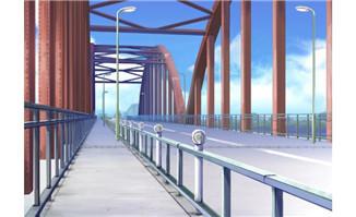 ps动画背景不同时差的动画背景大桥上的栏杆