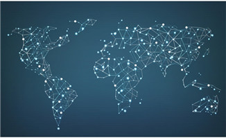 光点连线世界地图矢量图片