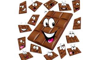 微笑巧克力各种表情png图片素材