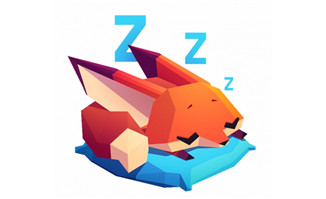 卡通在睡觉的小狐狸