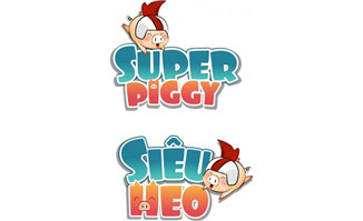 卡通猪形象加英文字母游戏界面设计