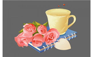 杯子和玫瑰flash动画素材