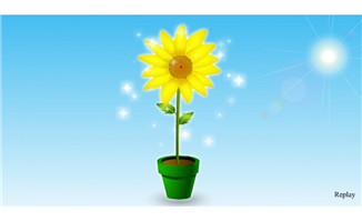 花盆里的向日葵flash动画