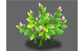 绿树长出粉色花朵flash动画