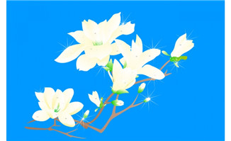手绘卡通开花植物背景设计素材