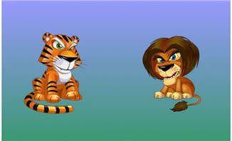 老虎和狮子flash卡通动画