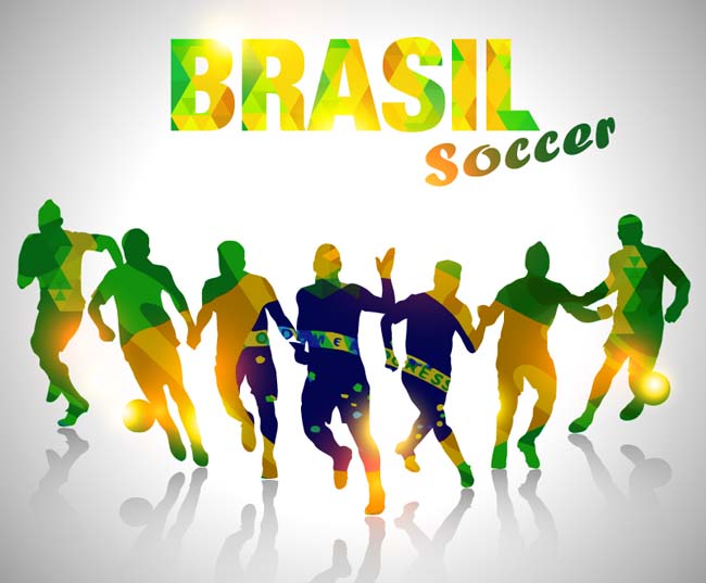 巴西世界杯色块海报矢量素材