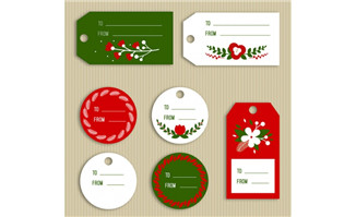 7款创意圣诞节留言卡矢量素材
