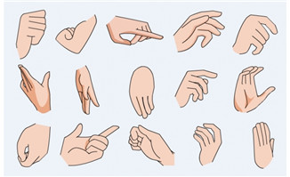 女性手指手势手部动作素材3