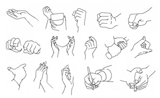 手绘手指手势矢量素材1
