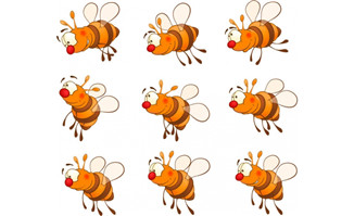 9款卡通蜜蜂设计矢量素材
