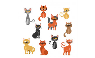 10款可爱猫咪设计矢量素材