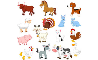 15款卡通家畜动物矢量素材