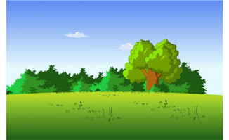 草地与树林flash动画场景素材