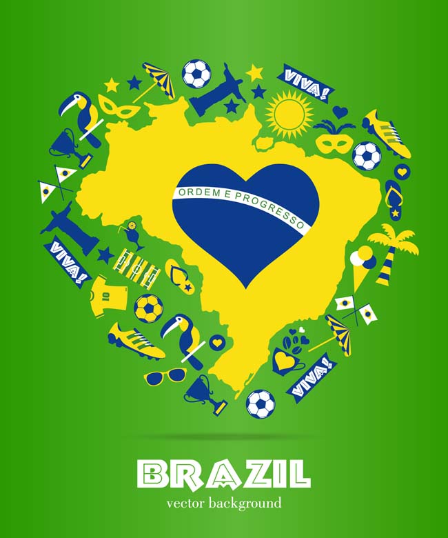 巴西世界杯矢量海报设计
