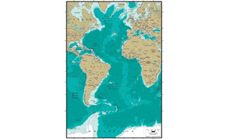 精美矢量世界地图素材-大西洋地图