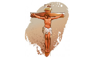 手绘漫画风格耶稣插画图片素材免费下载