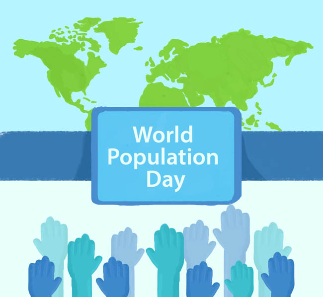世界人口日矢量素材