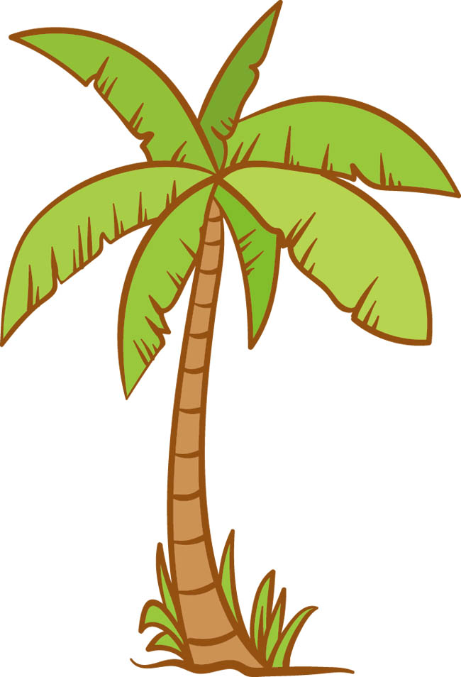 矢量卡通风格椰子树矢量图素材免费下载