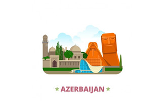 扁平化设计建筑阿塞拜疆