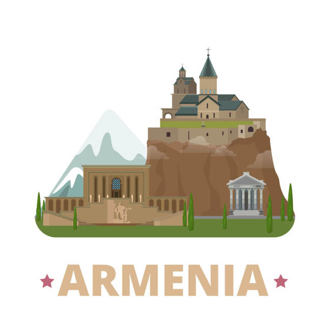 亚美尼亚漫画矢量图素材扁平化素材设计下载