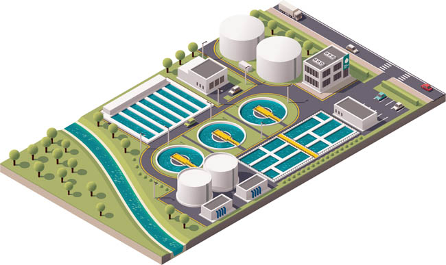 化工厂水池3D模型建筑设计图片矢量图素材下载