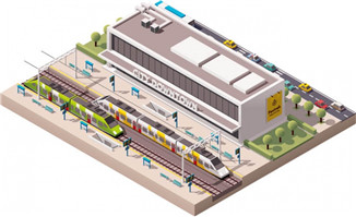 火车站3D模型建筑图片矢量