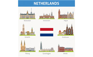 荷兰城市地标建筑图片矢