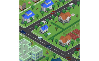 园区城市规划3d建筑素材背景图片矢量图下载