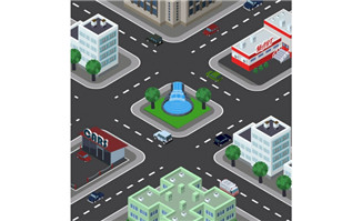 矢量图3d建筑城市公园喷漆设计图片素材下载