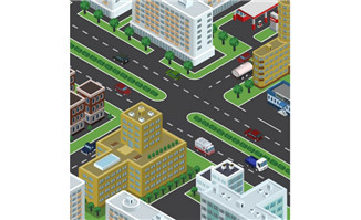 3d建筑卡通城市背景图片矢量图素材下载