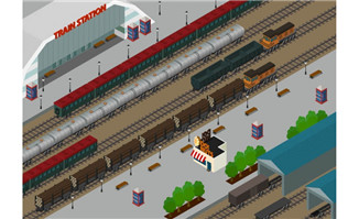 立体火车设计图片矢量图素材下载