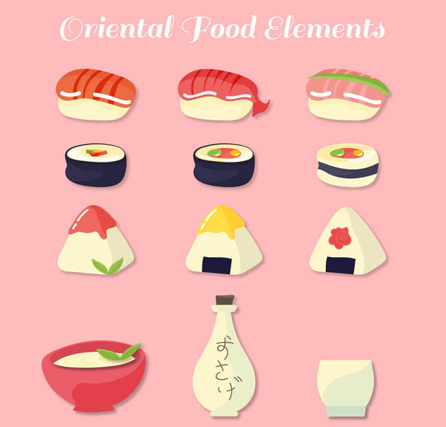 12款创意日本料理矢量素材