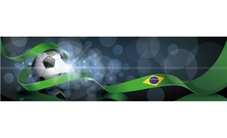 巴西世界杯足球banner背景设计素材