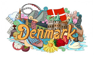 丹麦建筑旅游海报设计矢