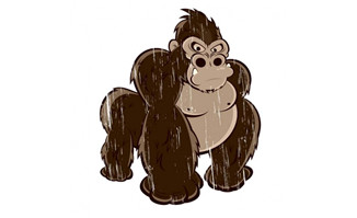 手绘大猩猩动漫卡通形象设计矢量素材