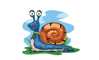 可爱大眼蜗牛动漫卡通形象设计矢量素材