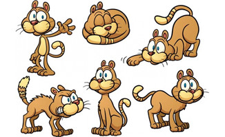 猫动漫卡通表情动作矢量素材下载