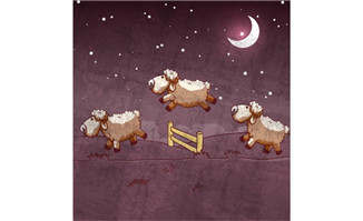 插画风格跨栏绵羊背景设计素材