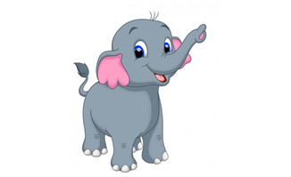 可爱粉色耳朵大象动漫形象设计素材