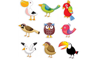 各种鸟类动物动漫卡通形象设计素材下载