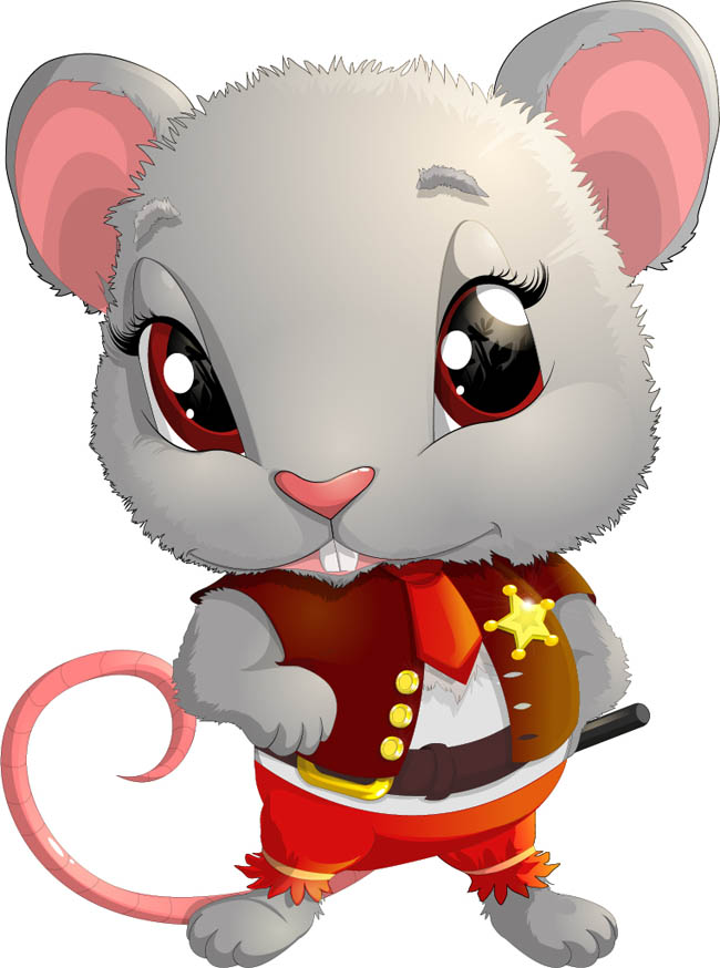 动漫卡通穿着衣服的小老鼠设计