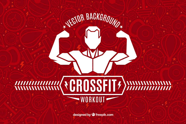 CrossFit字体设计体育健身男头像组合设计
