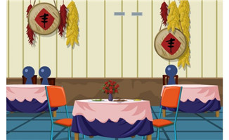 农家餐馆墙上有丰字五谷杂粮室内设计flash动画场