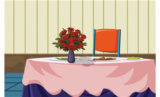 饭馆的餐桌布置场景设计flash动画场景素材下载