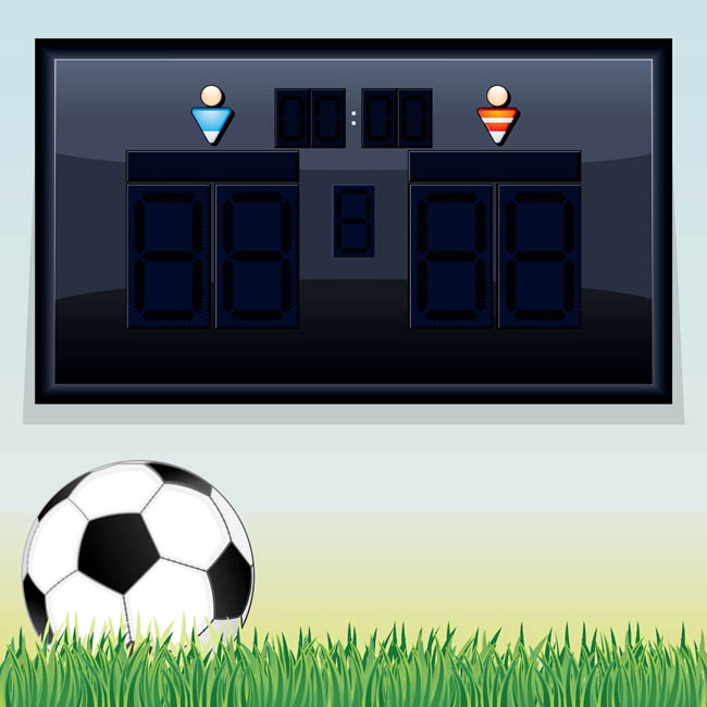 世界杯足球草坪元素界面设计赛事排版矢量图