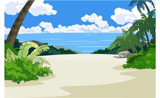 <b>海岸海滩的一角景色设计flash动画短片素材</b>