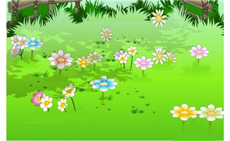 草地绿草野花设计flash动画背景场景设计