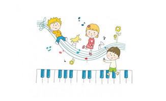 音乐主题的插画设计儿童动漫海报素材